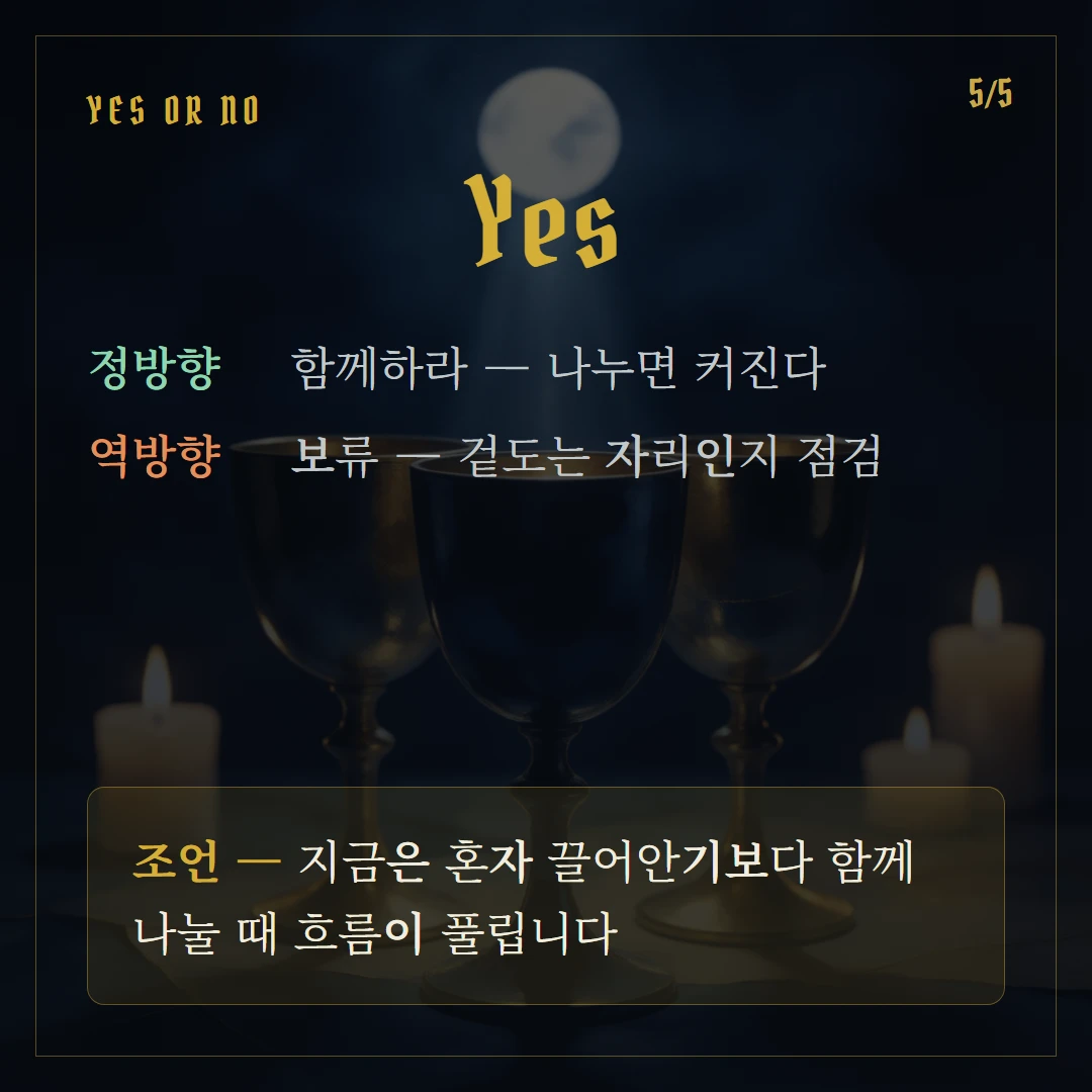 컵 3(Three of Cups) Yes or No 직답과 조언