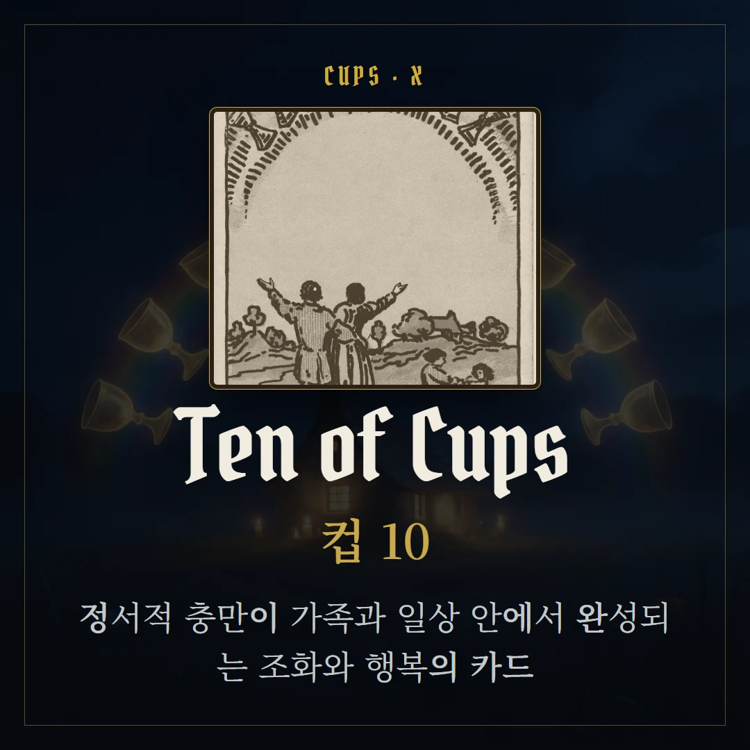 컵 10(Ten of Cups) 카드 요약 표지