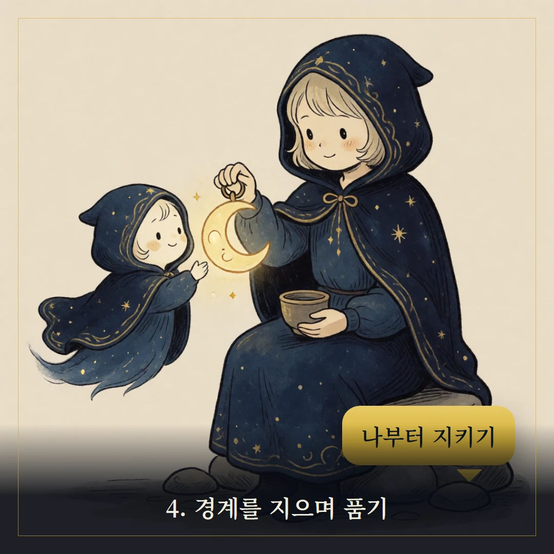 컵 여왕(Queen of Cups) 웹툰 4컷 — 조언