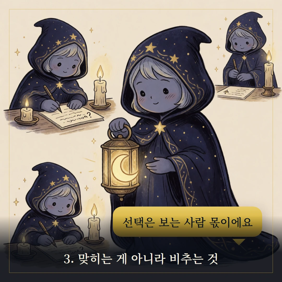 타로카드란? 기원·구조·처음 보는 법 입문 가이드 웹툰 3컷