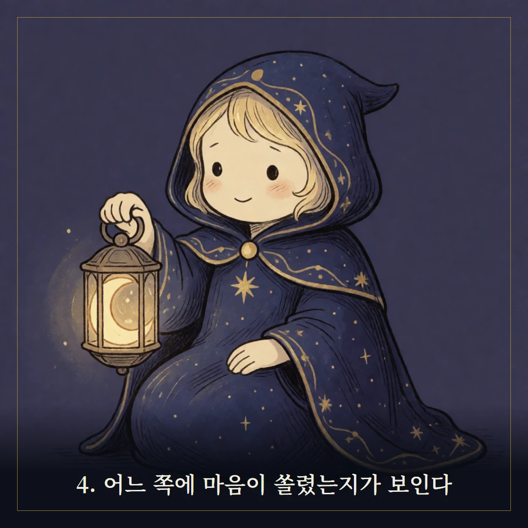 타로 4원소(불·물·공기·흙) 의미와 상징 웹툰 4컷
