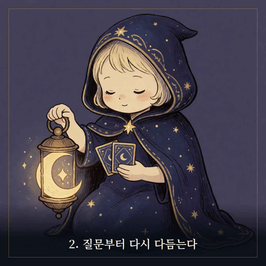타로 보는 법 — 질문하는 법부터 해석까지 웹툰 2컷