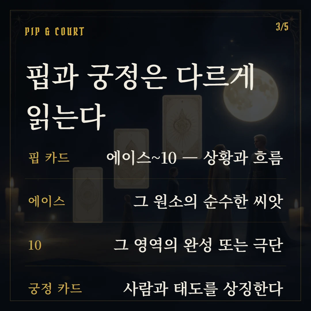 마이너 아르카나란? 56장 구조와 4원소 핵심 2