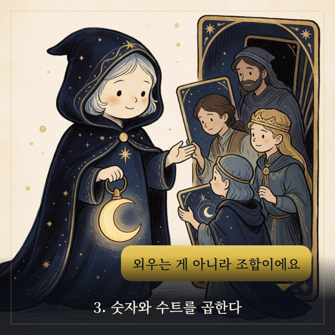 마이너 아르카나란? 56장 구조와 4원소 웹툰 3컷