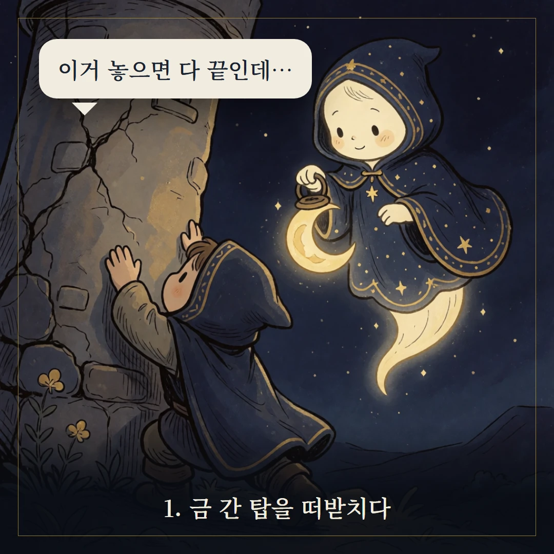 탑(The Tower) 웹툰 1컷 — 갈림길 앞에서