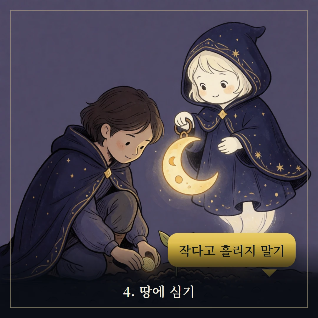펜타클 에이스(Ace of Pentacles) 웹툰 4컷 — 조언