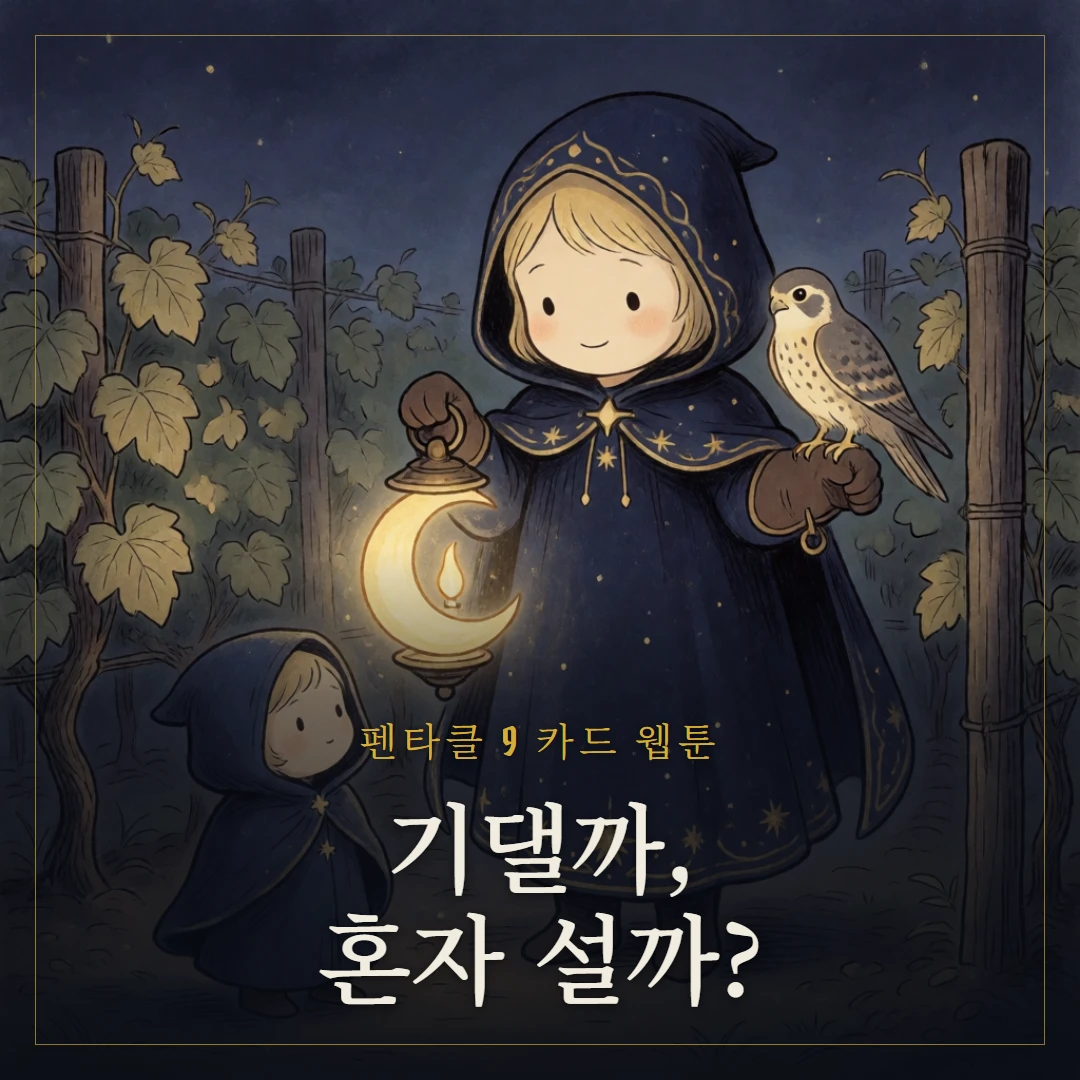 펜타클 9(Nine of Pentacles) 웹툰 표지