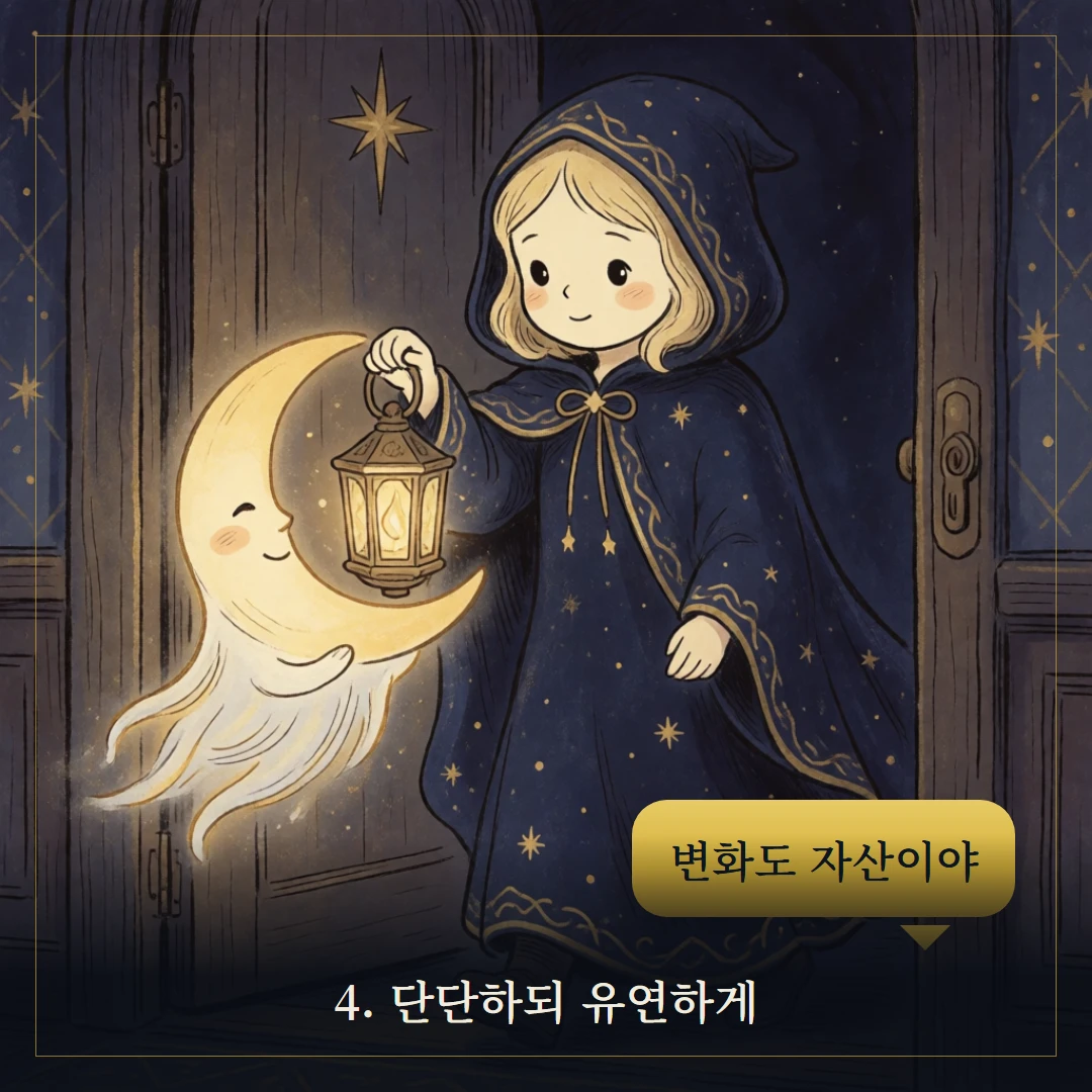 펜타클 왕(King of Pentacles) 웹툰 4컷 — 조언