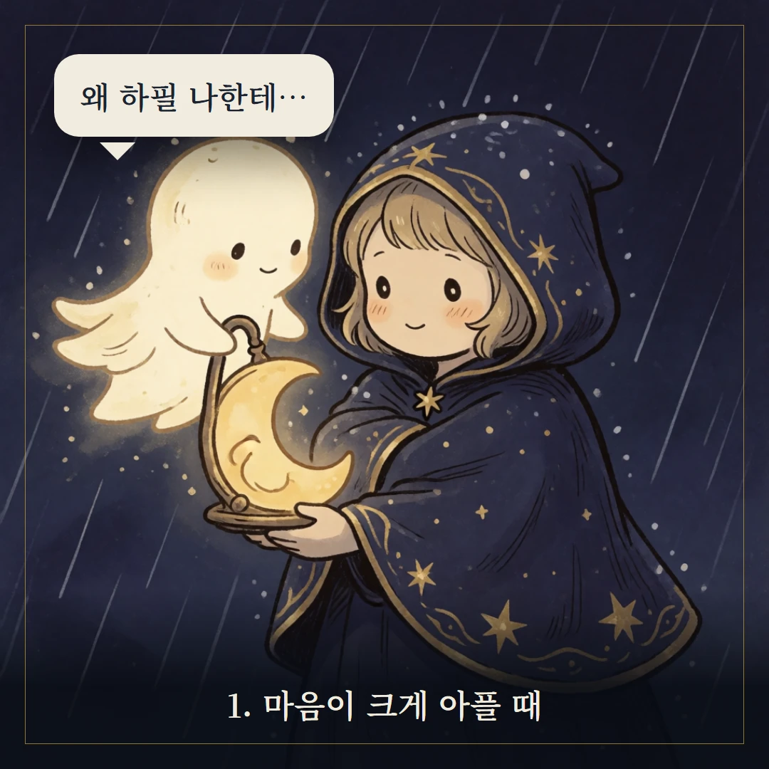 소드 3(Three of Swords) 웹툰 1컷 — 갈림길 앞에서