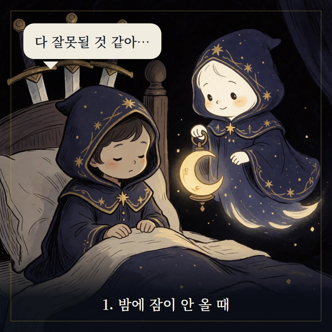 소드 9(Nine of Swords) 웹툰 1컷 — 갈림길 앞에서